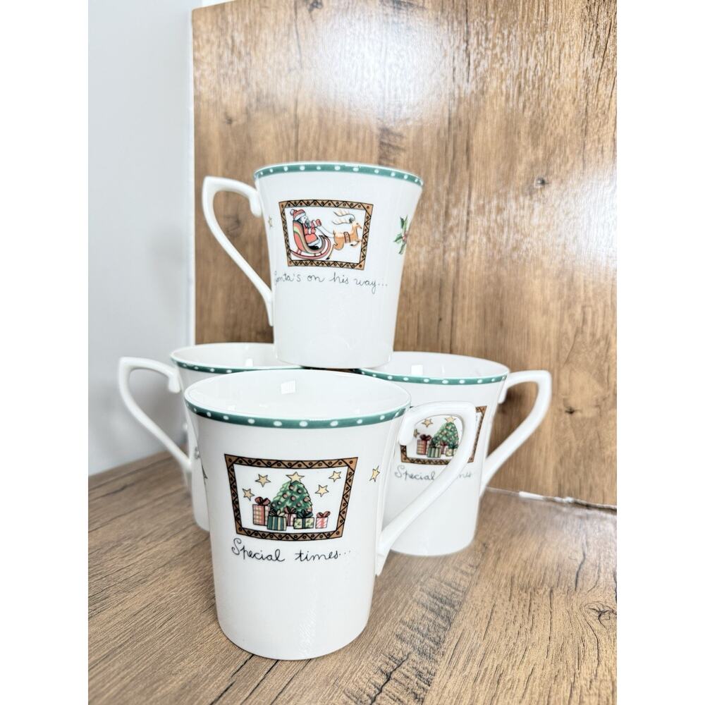 Mikasa Christmas Wish Set of 4 Coffee Mugs
